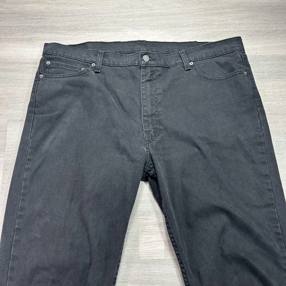 Levis 511 Jeans Mens 42x30 Black Slim Straight Stretch Denim Dark Wash Pants‎